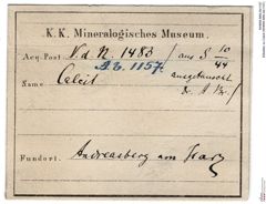 Etiketten zu Calcit (NHMW-MIN-Ab1157)